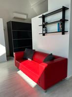 Rood lederen salon, Ophalen, Zo goed als nieuw, Rood, 160 cm