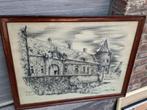 lithographie chateau signe ben genaux, Antiek en Kunst, Ophalen of Verzenden