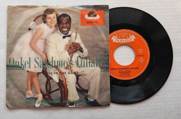 LOUIS ARMSTRONG & GEBRIELE - Uncle Satchmo's lullaby (45t), CD & DVD, Vinyles Singles, Comme neuf, Single, Jazz et Blues, 7 pouces