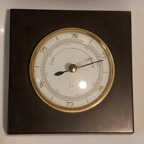Vintage barometer Rudolf Koll hout 12 x 12 cm, Audio, Tv en Foto, Weerstations en Barometers, Zo goed als nieuw, Barometer, Ophalen of Verzenden