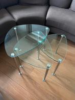 Set de 3 tables basses gigognes, Huis en Inrichting, Ophalen, Zo goed als nieuw, Glas