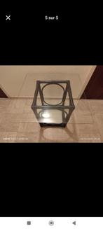 table bambou noir et plateau de verre, Pied de table, 50 à 100 cm, Carré, Enlèvement