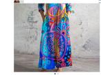 Lange jurk met abstracte print - maat L, Kleding | Dames, Jurken, Ophalen of Verzenden, Maat 42/44 (L)