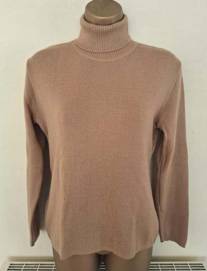 Vintage Mokka-Beige Coltrui van DenLLo - Medium, Kleding | Dames, Truien en Vesten, Gedragen, Maat 38/40 (M), Beige, Ophalen of Verzenden