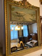 Antieke spiegel met schilderij, Antiek en Kunst, Antiek | Spiegels, Ophalen, Rechthoekig, 100 tot 150 cm, 150 tot 200 cm