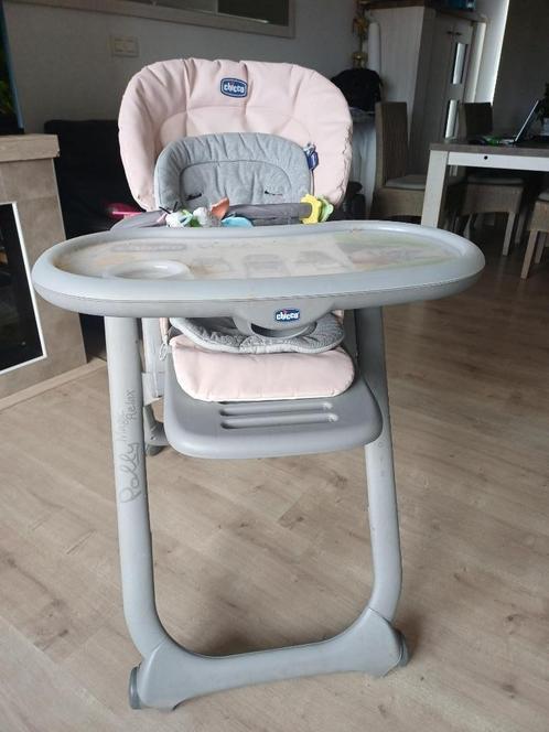 chaise haute bébé, Kinderen en Baby's, Kinderstoelen, Gebruikt, Hangstoel, Aanschuifbaar, Afneembaar eetblad, Gordel(s), Stoelverkleiner