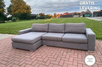 LIVRAISON GRATUITE Canapé d'angle en tissu gris HEEL BE N-jo, 150 cm ou plus, Quatre personnes ou plus, Comme neuf, Tissus