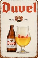 Reclamebord vintage Duvel (glas) - mancave poolhouse nieuw, Verzamelen, Biermerken, Ophalen of Verzenden, Zo goed als nieuw, Reclamebord, Plaat of Schild