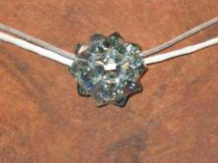 Swarovski bolletje, Handtassen en Accessoires, Kettingen, Nieuw, Overige materialen, Blauw, Met kristal, Ophalen of Verzenden