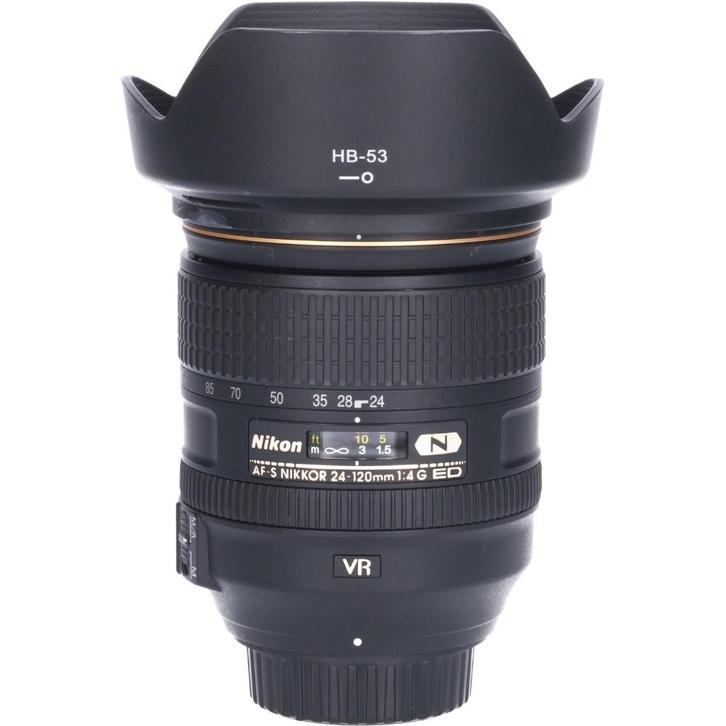 Nikon AF-S 24-120mm F/4.0G ED VR + HB-53 + Soft lens hoes, Audio, Tv en Foto, Foto | Lenzen en Objectieven, Zo goed als nieuw