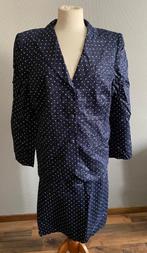 Donkerblauw co-ord setje met polkadots Tullo maat 46, Comme neuf, Tullo, Bleu, Taille 46/48 (XL) ou plus grande