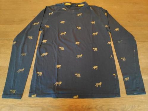 donkerblauwe t-shirt met tijgers, Kinderen en Baby's, Kinderkleding | Maat 176, Zo goed als nieuw, Jongen, Ophalen of Verzenden