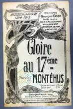 Oude muziekpartituur 1916 GLOIRE AU 17ème, Les of Cursus, Zang, Gebruikt, Klassiek