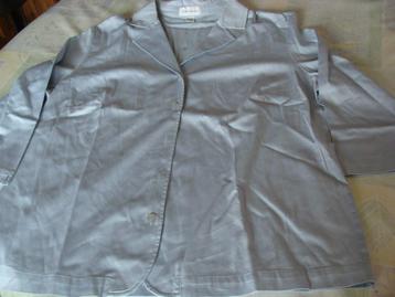 chemisier blouse taille 48 bleu clair Peter Hahn long 66 cm, Comme neuf, Enlèvement, Bleu, Chemisier ou Tunique