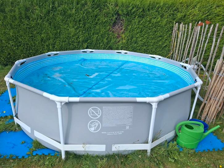 Zwembad met zandfilter en zonnecollector en alle accessoires, Tuin en Terras, Zwembaden, Zo goed als nieuw, Ophalen