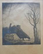 DIRK BAKSTEEN / KEMPISCHE HOEVE / ZW-W ETS / 45x29cm / KADER, Antiek en Kunst, Kunst | Litho's en Zeefdrukken, Ophalen of Verzenden