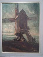 Impressionistisch olievrrf schilderij van een molen 1930, Ophalen of Verzenden