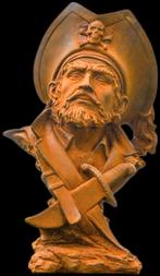 Cast Iron Gietijzer Cortenstaal Beeld Piraat Buste 4.3 KG, Verzenden, Mens