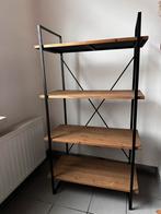 Goed onderhouden rek (145x80x39) - zwart staal en hout, Huis en Inrichting, Ophalen, Gebruikt