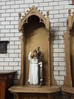 Antieke hoge houten kerkconsole console voor heiligenbeeld, Antiek en Kunst, Antiek | Religieuze voorwerpen, Ophalen