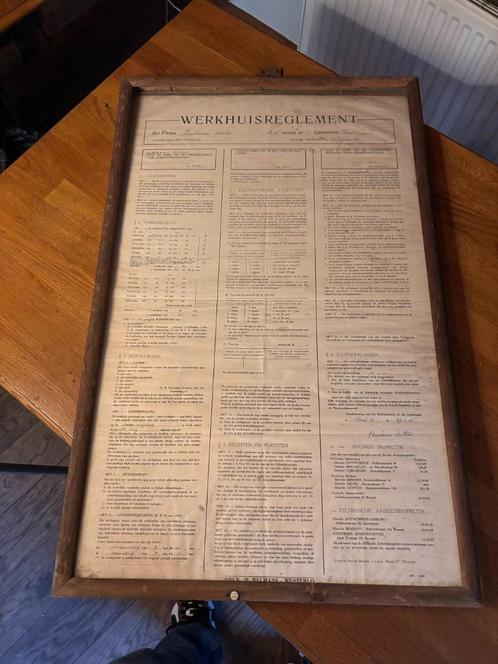 Oud werkhuisreglement in kader, Antiek en Kunst, Curiosa en Brocante, Ophalen