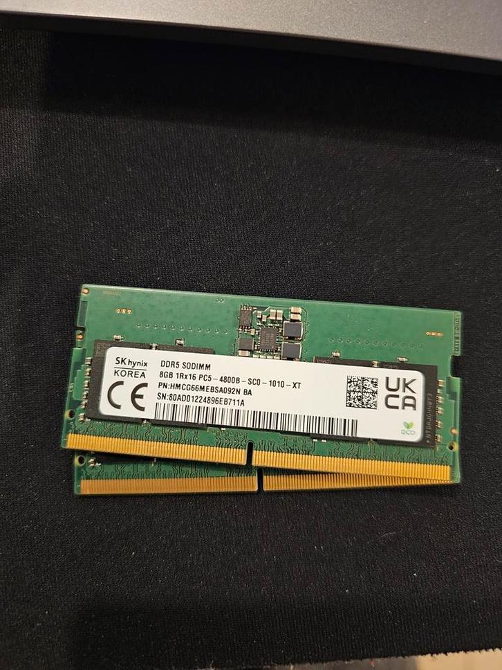 DDR5 SODIMM ram geheugen 16GB 2x8gb, Informatique & Logiciels, Mémoire RAM, DDR5, Enlèvement ou Envoi