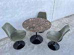 Knoll  tulip marmeren tafel + 3x Knoll tulip  stoelen - SET, Huis en Inrichting, Gebruikt, Verzenden, Design, Rond