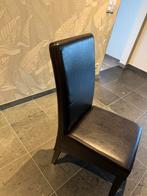 6 bruine leren stoelen, Huis en Inrichting, Ophalen, Komoniaal, Bruin, Leer