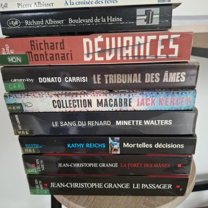 Lot 7 Thrillers Grand Format (Carrisi, Grangé, Reichs...), Boeken, Detectives, Gelezen, Ophalen