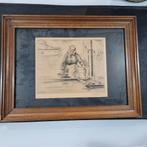 Fusain P. Daxhelet, Antiek en Kunst, Ophalen of Verzenden