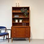 Bibliothèque vintage avec bureau •Johannes Sorth•, Maison & Meubles, Enlèvement ou Envoi, Utilisé