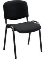 Chaises noires type "Accueil", Vijf, Zes of meer stoelen, Metaal, Zo goed als nieuw, Zwart