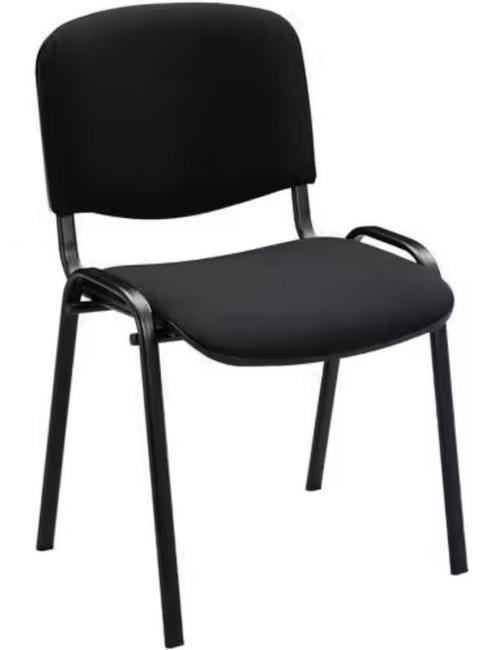 Chaises noires type "Accueil", Huis en Inrichting, Stoelen, Zo goed als nieuw, Vijf, Zes of meer stoelen, Metaal, Stof, Zwart