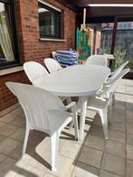 Tafel met 8 stoelen, Tuin en Terras, Tuintafels, Ophalen, Gebruikt, Ovaal, Kunststof