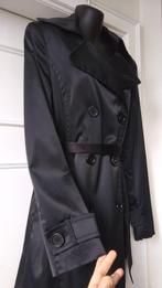 Zara zwarte regenjas / trench coat, glossy, mt M, Maat 38/40 (M), Ophalen of Verzenden, Gedragen, Zara