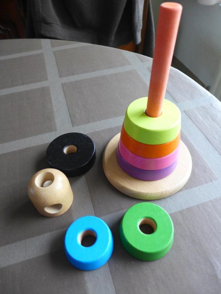 Houten stapeltoren, Enfants & Bébés, Jouets | Jouets en bois, Comme neuf, Autres types, Enlèvement ou Envoi