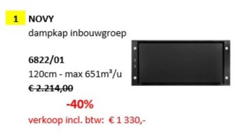 dampkap NOVY - inbouwgroep, Elektronische apparatuur, Afzuigkappen, Nieuw, Inbouw, Onderbouw afzuigkap, 600 tot 800 m³ per uur
