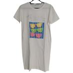 Shirt jurk Tropical fruit wit S, Kleding | Dames, Jurken, Verzenden, Wit, Nieuw, Maat 36 (S)