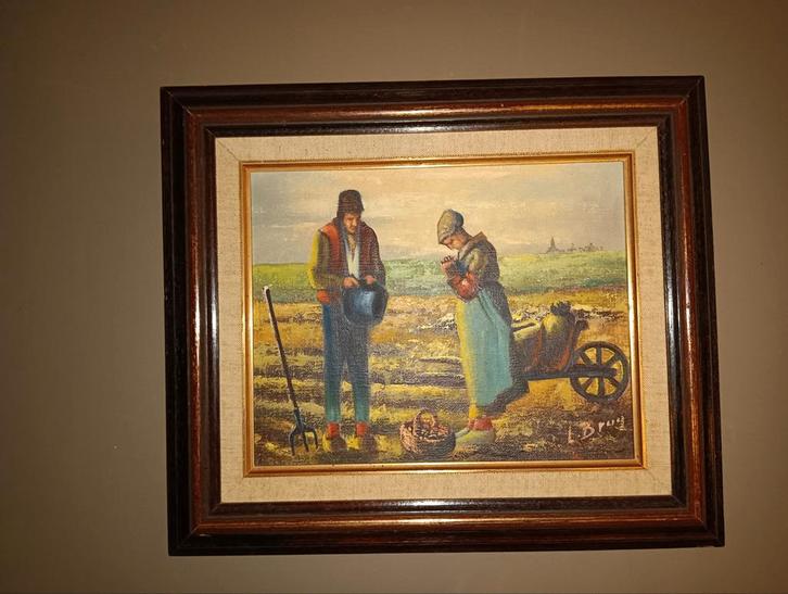Biddend boeren koppel, Antiek en Kunst, Kunst | Schilderijen | Klassiek, Ophalen