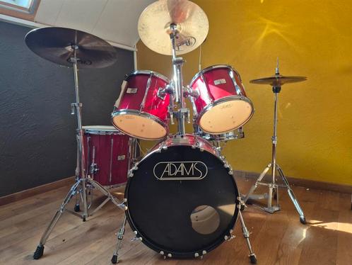 Adams drumstel met Pearl cymbalen, Muziek en Instrumenten, Drumstellen en Slagwerk, Gebruikt, Pearl, Ophalen