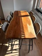 Table haute en acacia massif, Ophalen, Nieuw, 4 tot 6 stoelen