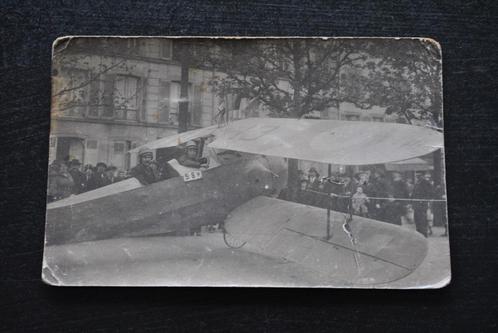 Geanimeerde originele fotokaart Frans tweedekker vliegtuig, Verzamelen, Militaria | Algemeen, Luchtmacht, Foto of Poster, Ophalen of Verzenden