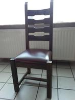 6 eiken stoelen met zit in leder, Huis en Inrichting, Stoelen, Gebruikt, Ophalen