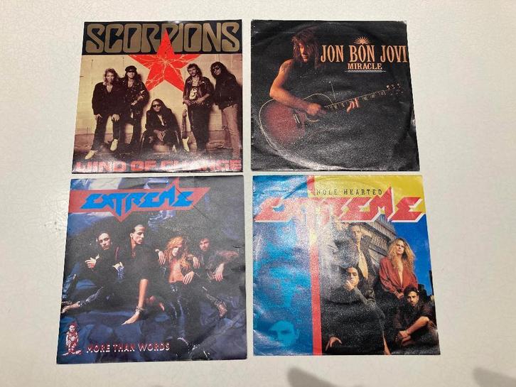 4 x single (Extreme , Bon Jovi , Scorpions) = 10€, CD & DVD, Vinyles Singles, Comme neuf, Single, Rock et Metal, 7 pouces, Enlèvement ou Envoi