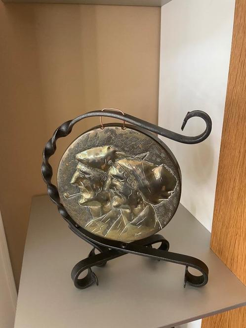 Antieke decoratieve gong in Art Deco van G. Lhoste, Antiek en Kunst, Antiek | Keramiek en Aardewerk, Ophalen of Verzenden