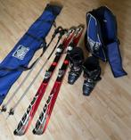 Ski’s + ski-schoenen+ ski-stokken + bergtassen, Autres marques, Carving, Skis, 140 à 160 cm