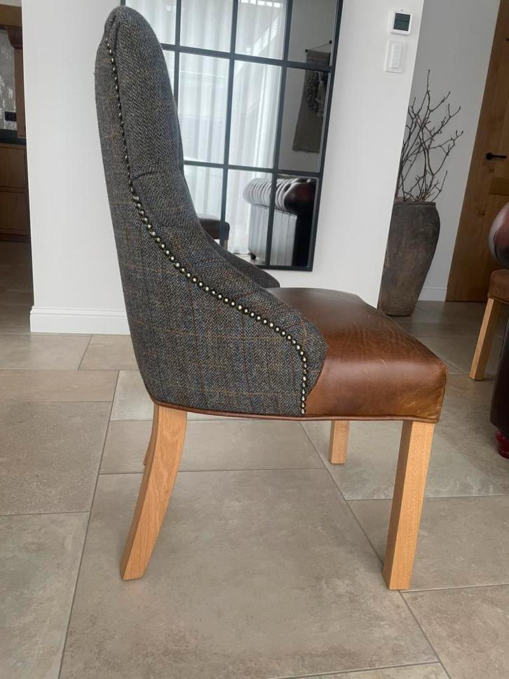 Chesterfield eetkamerstoelen in leder, Huis en Inrichting, Stoelen, Zo goed als nieuw, Twee, Ophalen