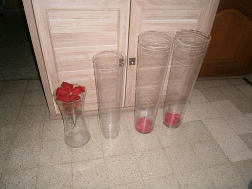 glazen vazen, Huis en Inrichting, Woonaccessoires | Vazen, Zo goed als nieuw, Overige kleuren, 50 tot 75 cm, Glas, Ophalen