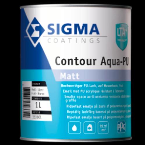 Sigma Contour Aqua Pu Matt 1L, Doe-het-zelf en Bouw, Verf, Beits en Lak, Nieuw, Verf, Wit, Ophalen of Verzenden