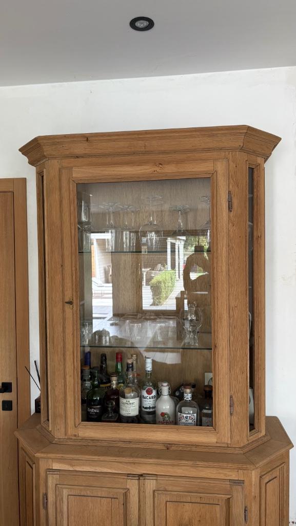 Barkast gezandstraald, Huis en Inrichting, Kasten | Dressoirs, Gebruikt, 100 tot 150 cm, 25 tot 50 cm, Met lade(s), Met plank(en)